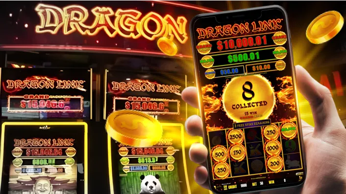 Classic coin pusher game with a pile of golden coins